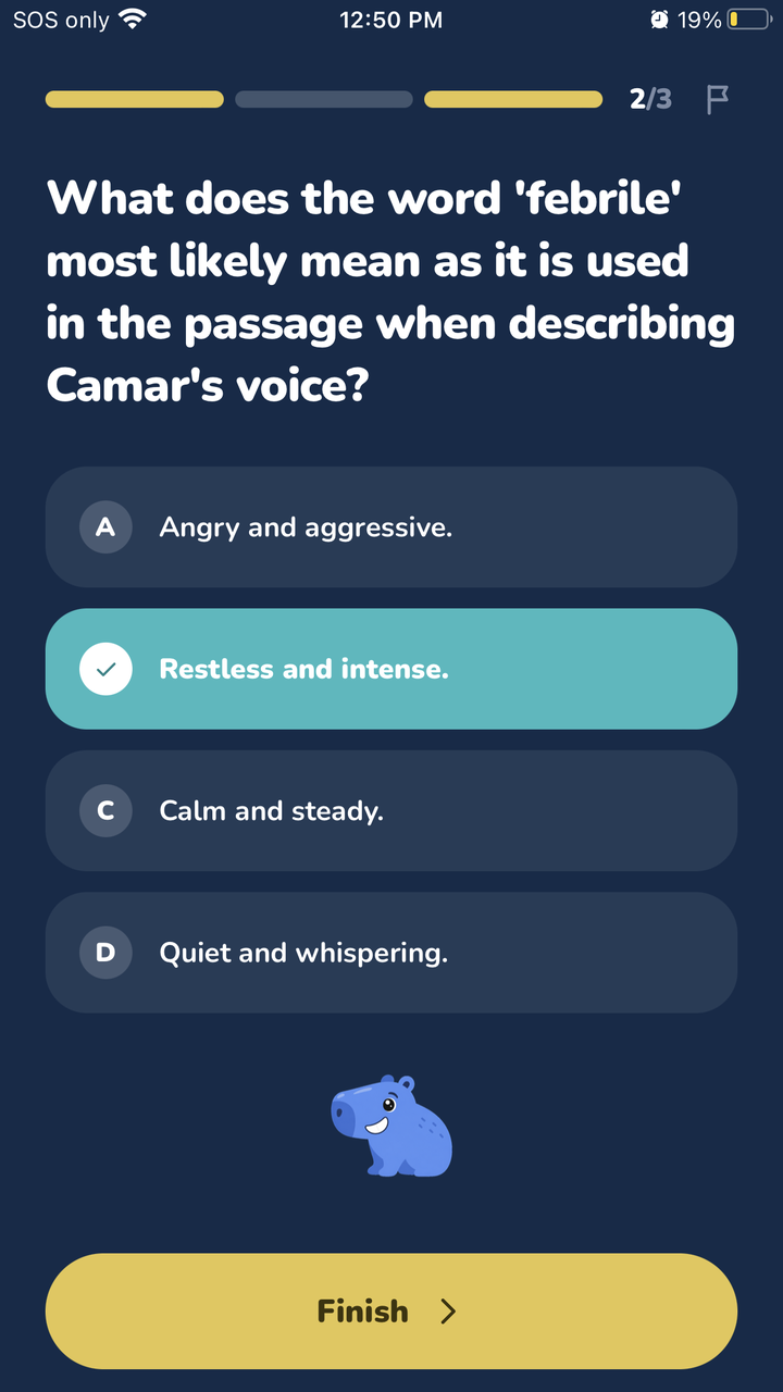 ReDirect quiz screen
